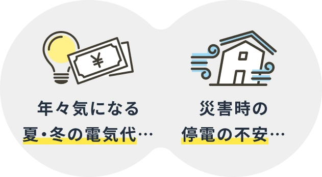 年々気になる夏・冬の電気代… 災害時の停電の不安…