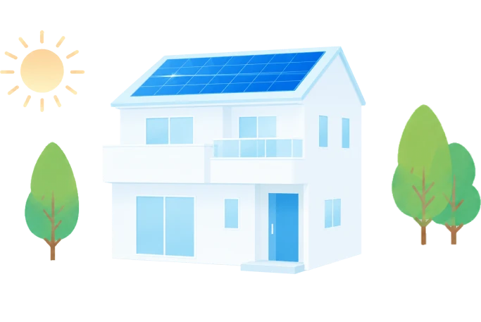 太陽光パネルを設置した住宅のイラスト